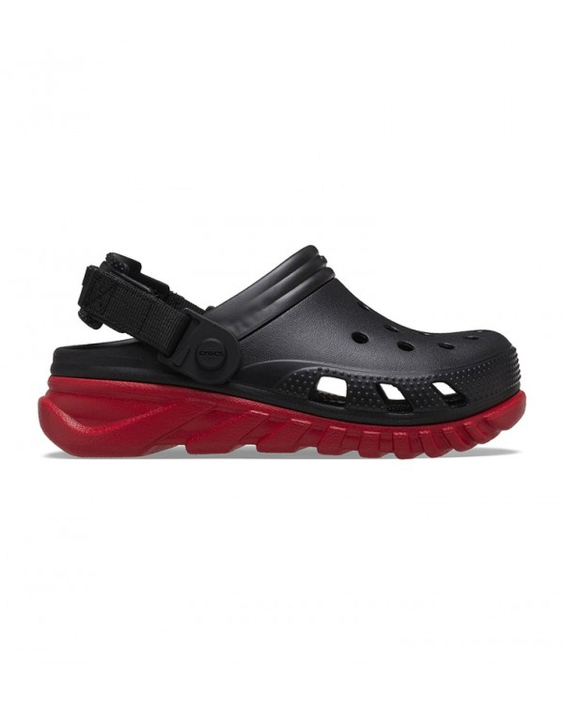 Unisex Adult-Crocs-Duet Clog 208776-0WQ Black/Varsity Red-UK-10