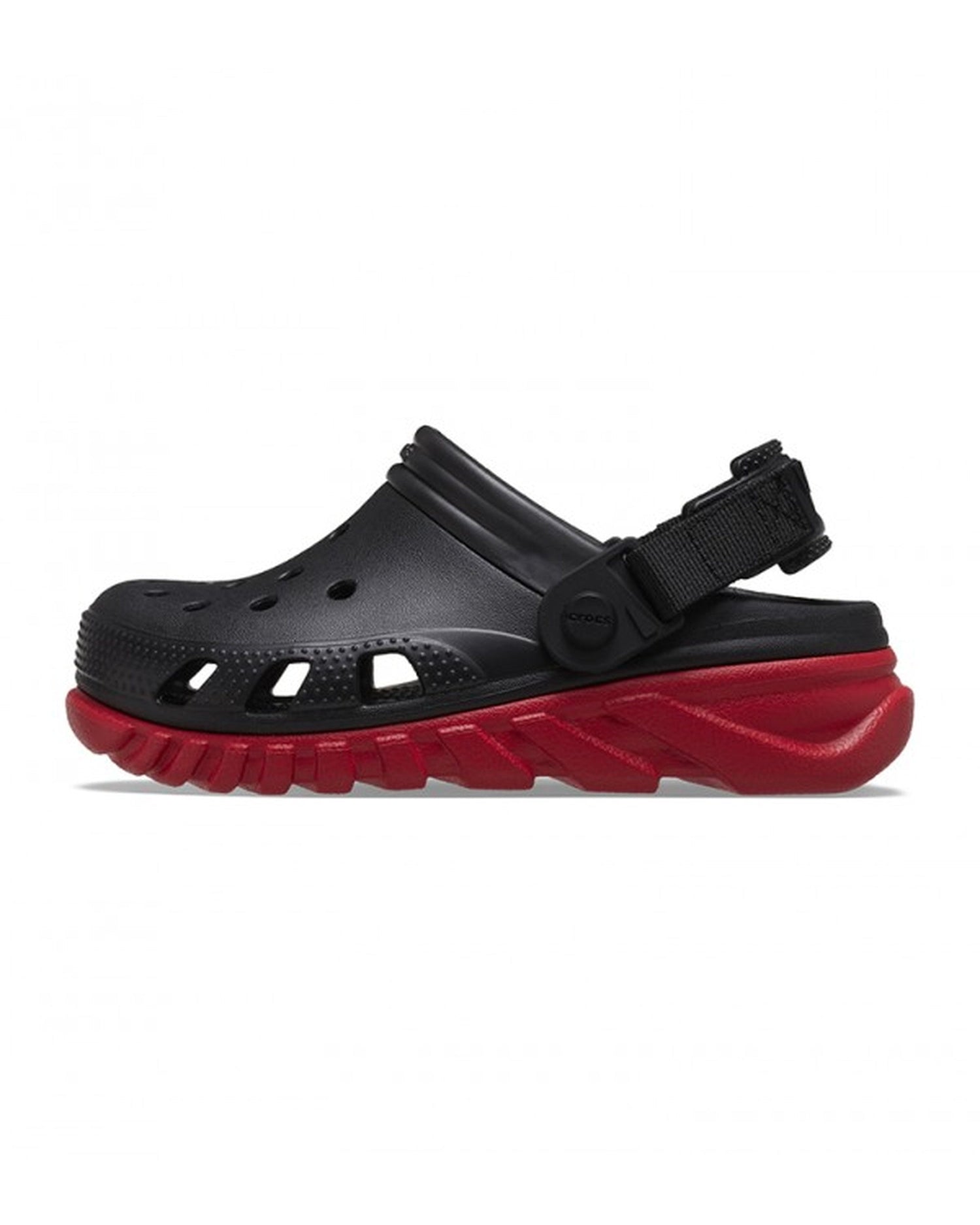 Unisex Adult-Crocs-Duet Clog 208776-0WQ Black/Varsity Red-UK-10