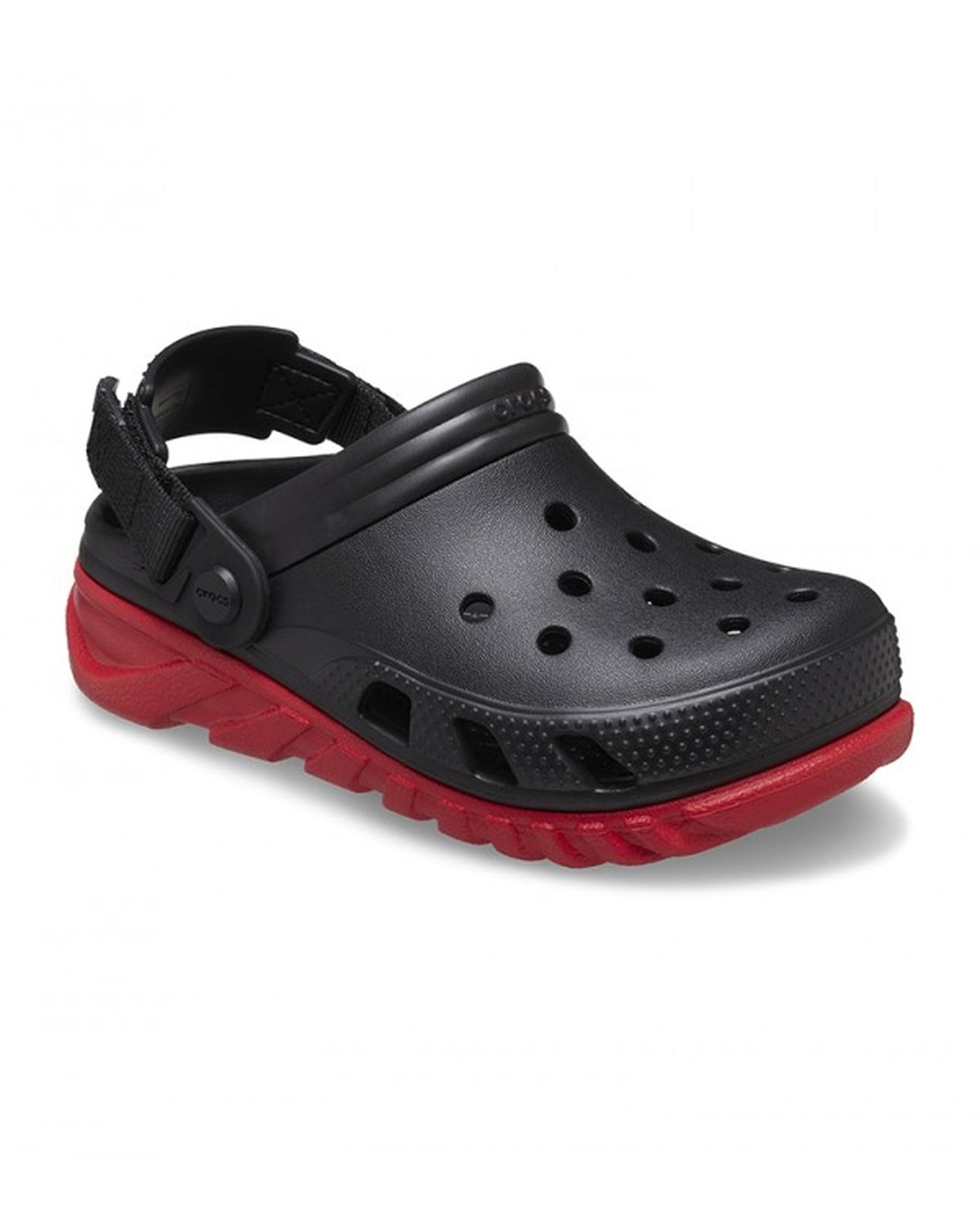 Unisex Adult-Crocs-Duet Clog 208776-0WQ Black/Varsity Red-UK-10