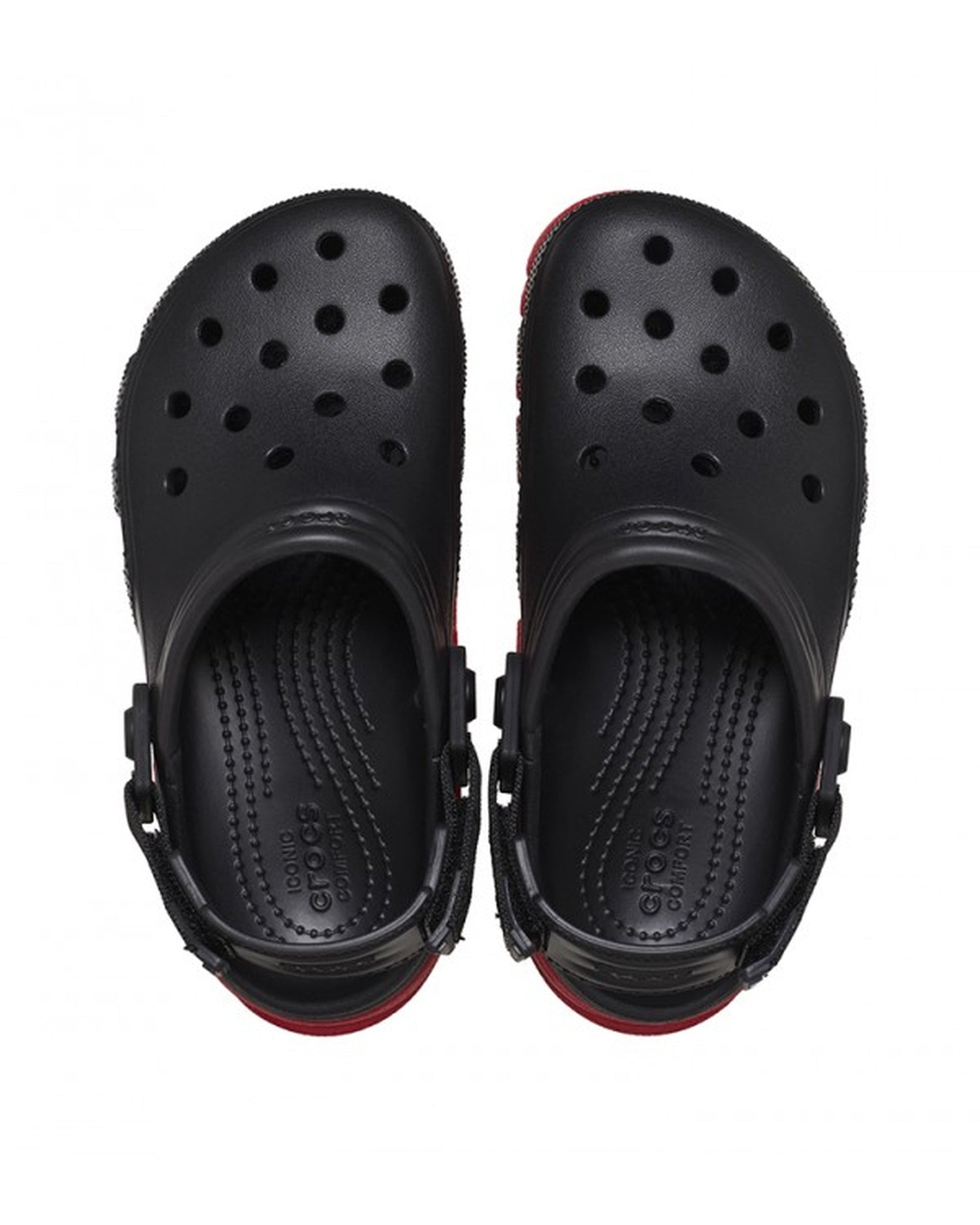 Unisex Adult-Crocs-Duet Clog 208776-0WQ Black/Varsity Red-UK-10
