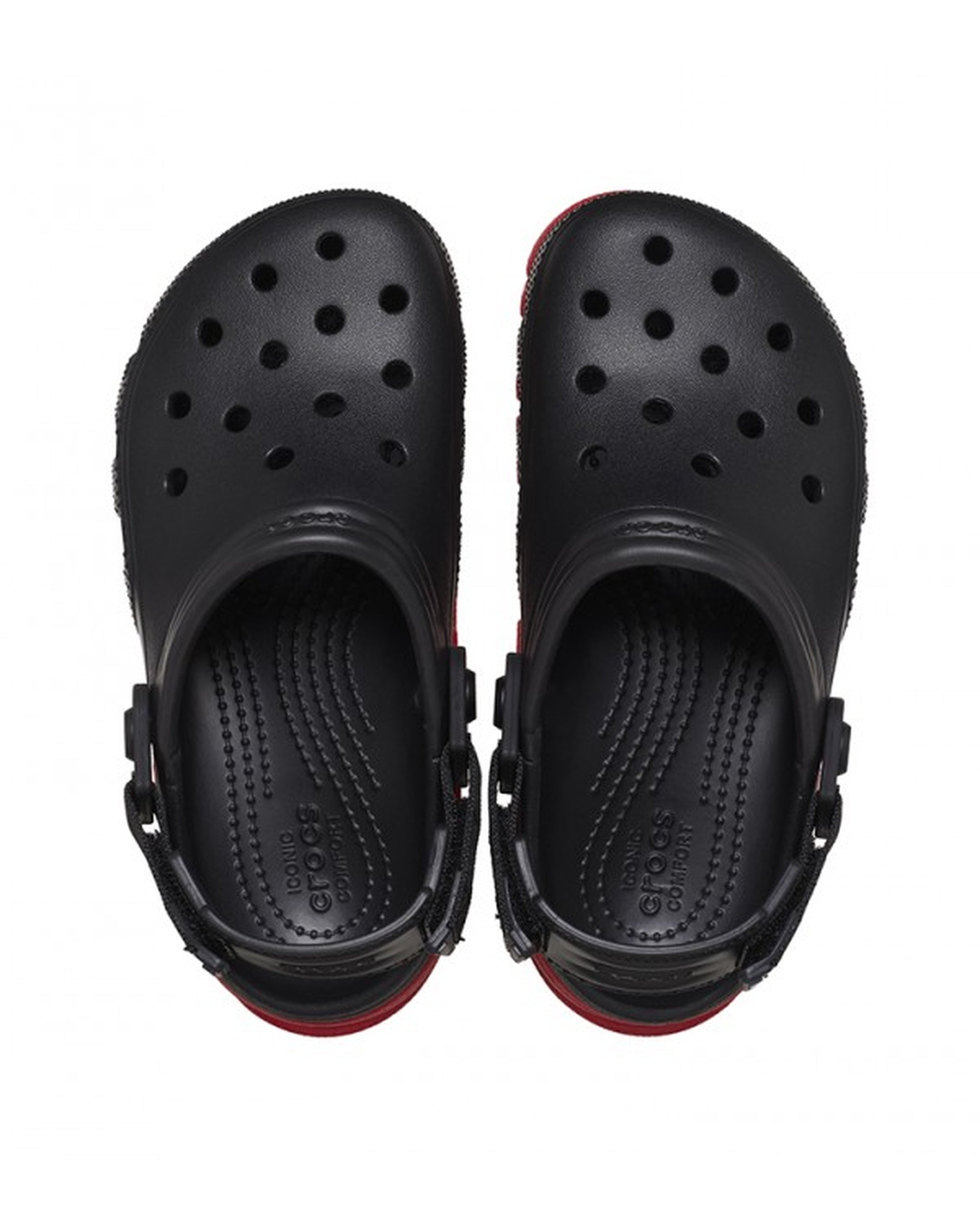 Unisex Adult-Crocs-Duet Clog 208776-0WQ Black/Varsity Red-UK-10
