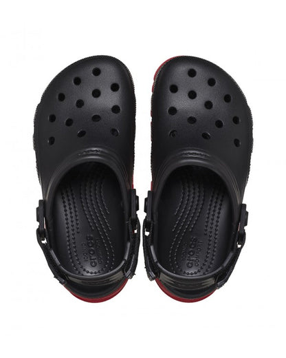 Unisex Adult-Crocs-Duet Clog 208776-0WQ Black/Varsity Red-UK-10