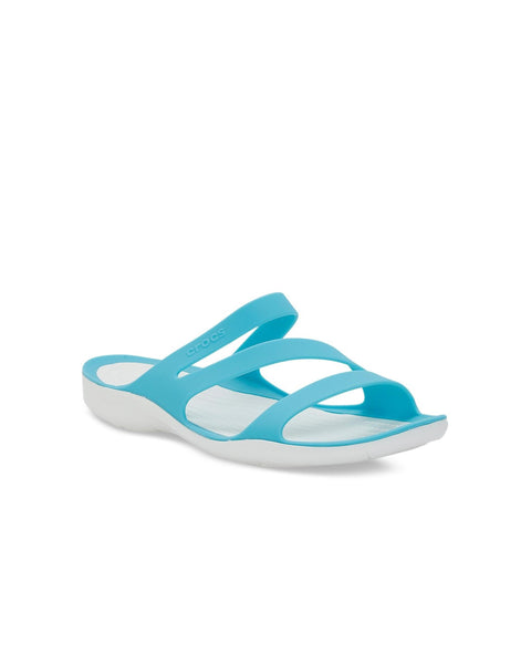 Crocs Swiftwater Collectio Sandal — Women, White/Digital Aqua