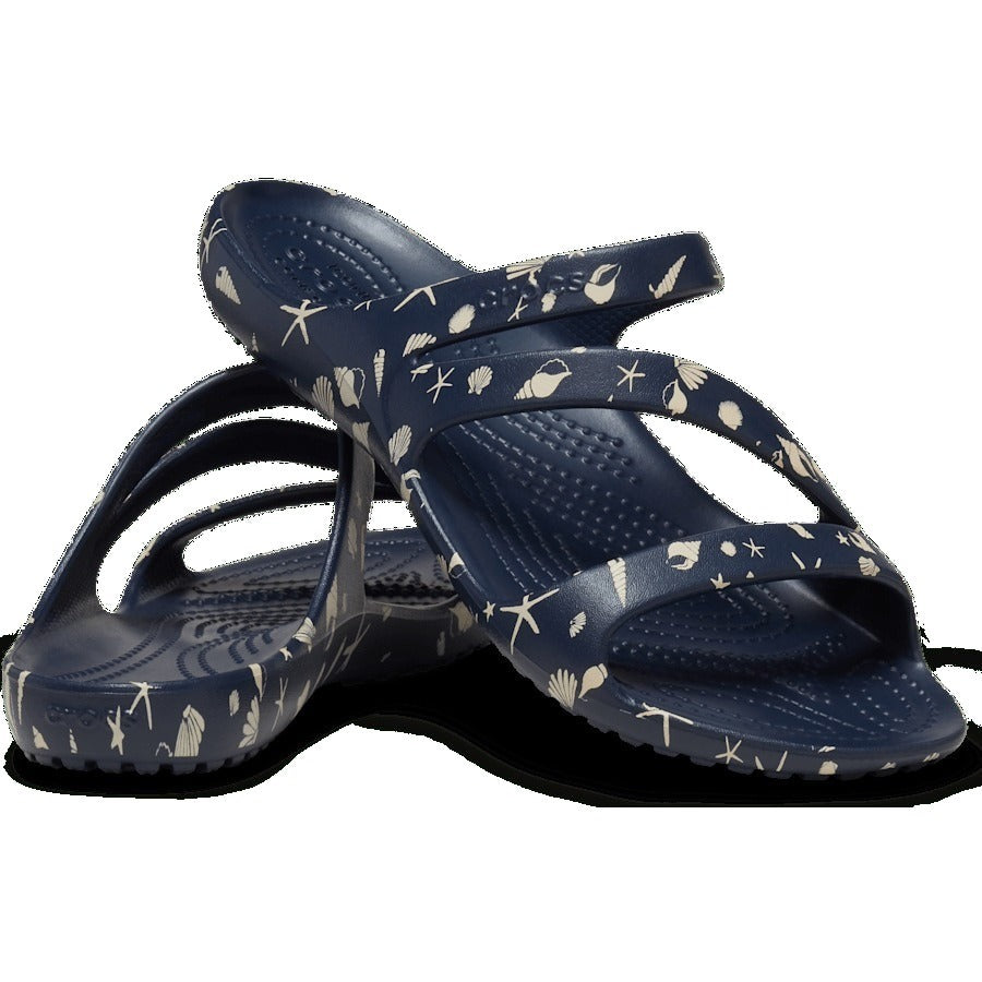 Crocs Kadee Slip On Sandal — Shells Print Navy (209773-410)