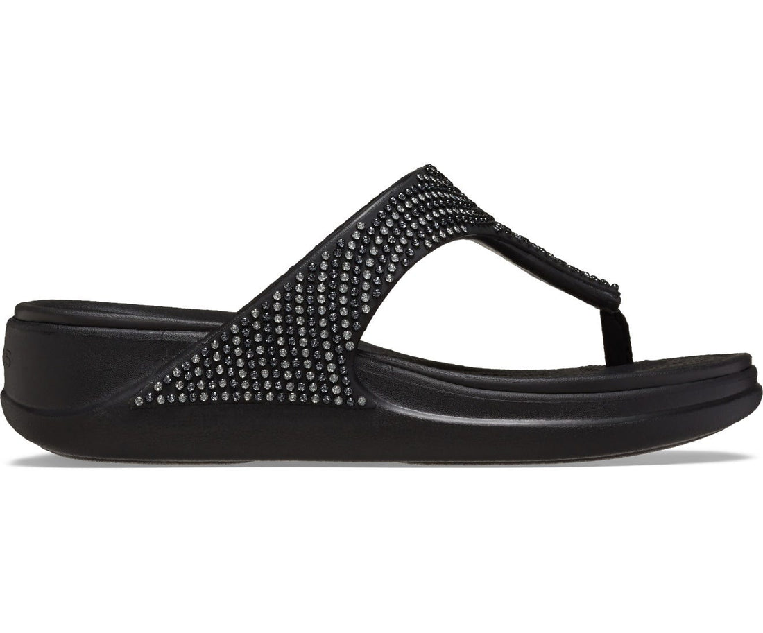 Crocs Boca Bling Flip Wedge W — Black (209916-001)