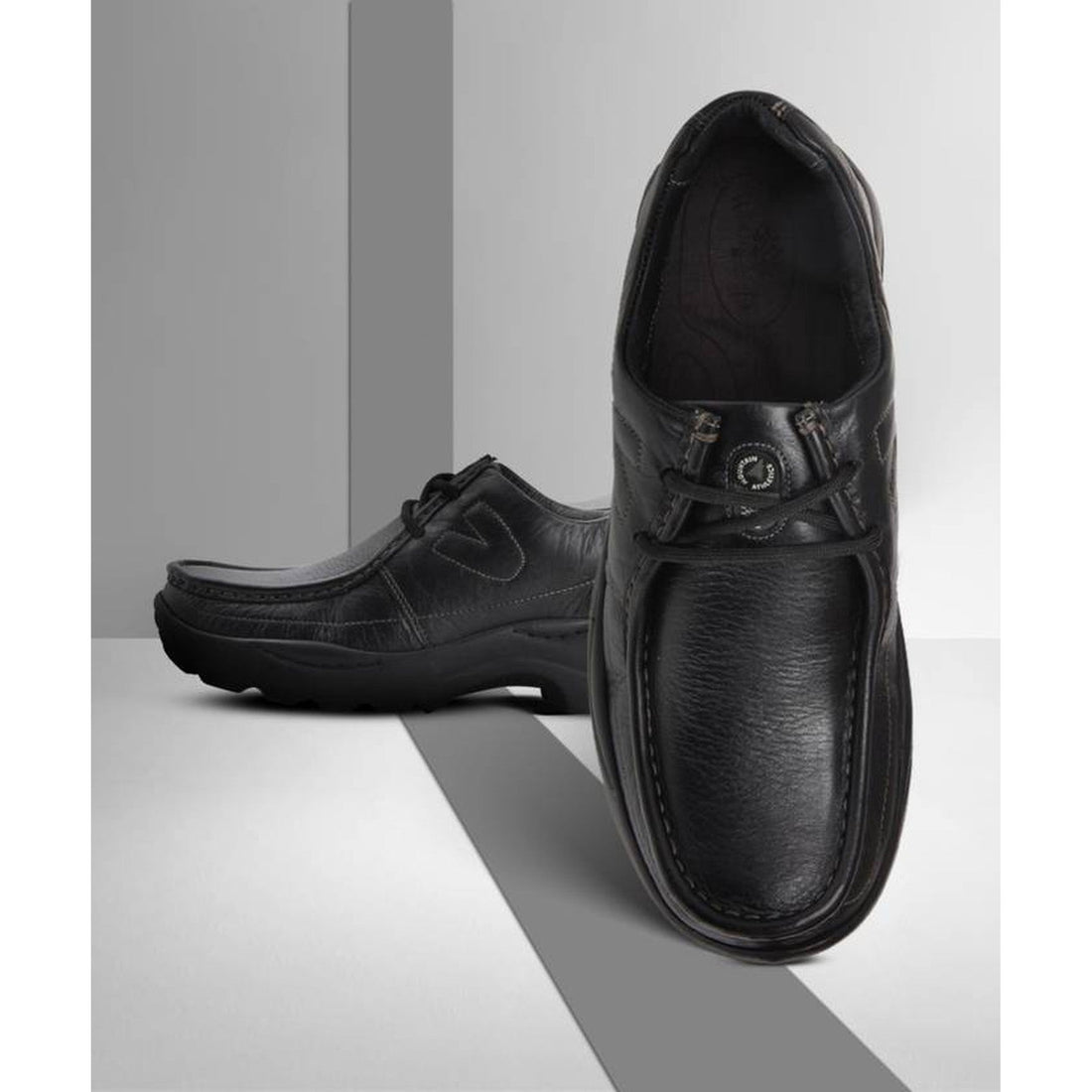 Woodland Men's Black Leather Casual Shoes -10